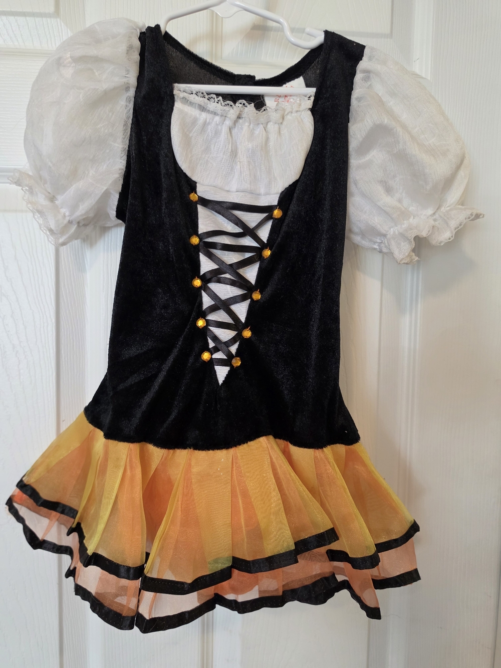 Girls Black and Yellow Princess Peasant Costume Dress Size Small 2-4